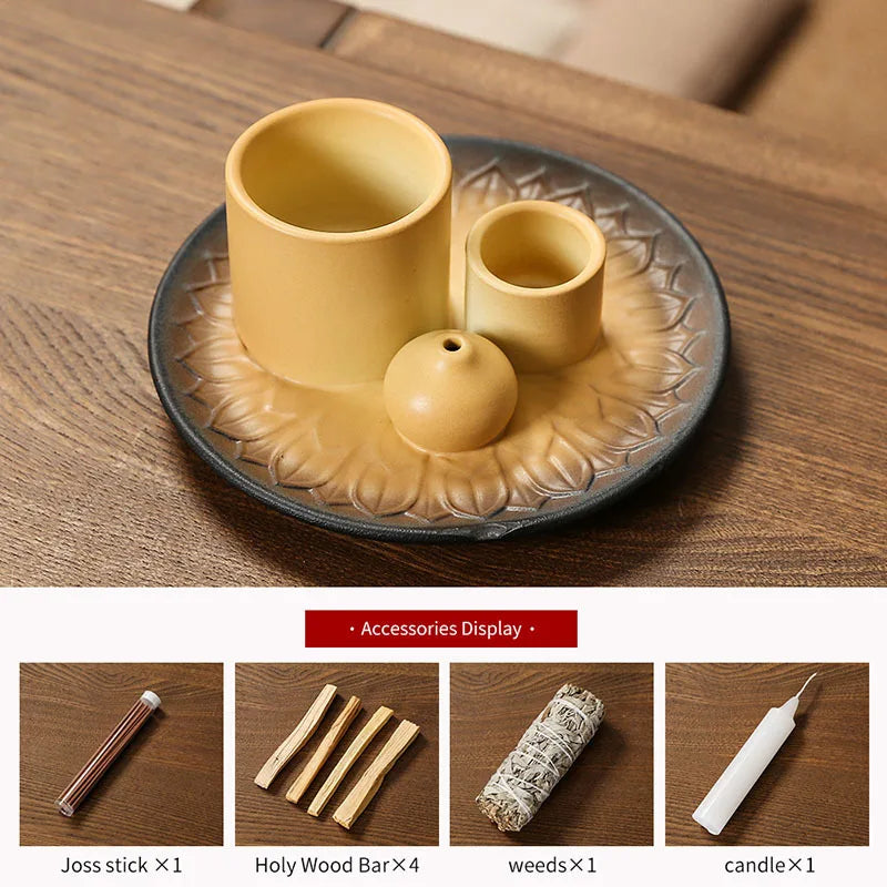 4-in-1 Ceramic Incense Holder for Palo