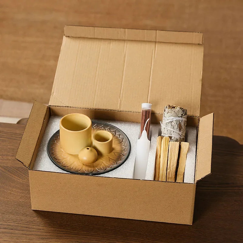 4-in-1 Ceramic Incense Holder for Palo