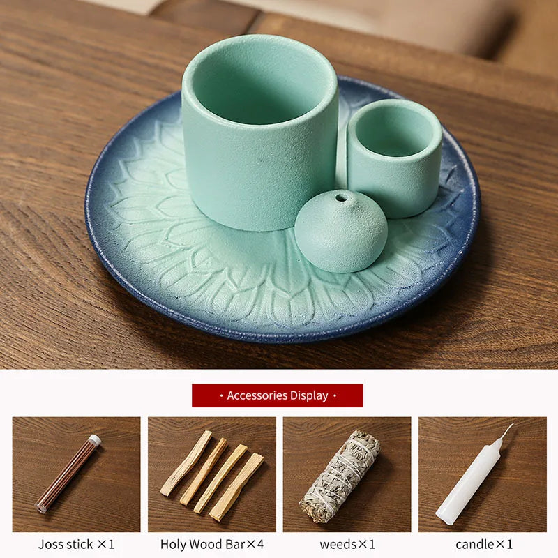 4-in-1 Ceramic Incense Holder for Palo